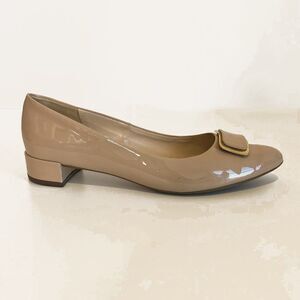 CLEARANCE - Peter Kaiser Beige Nude Patent Leather Pointed Toe Shoes